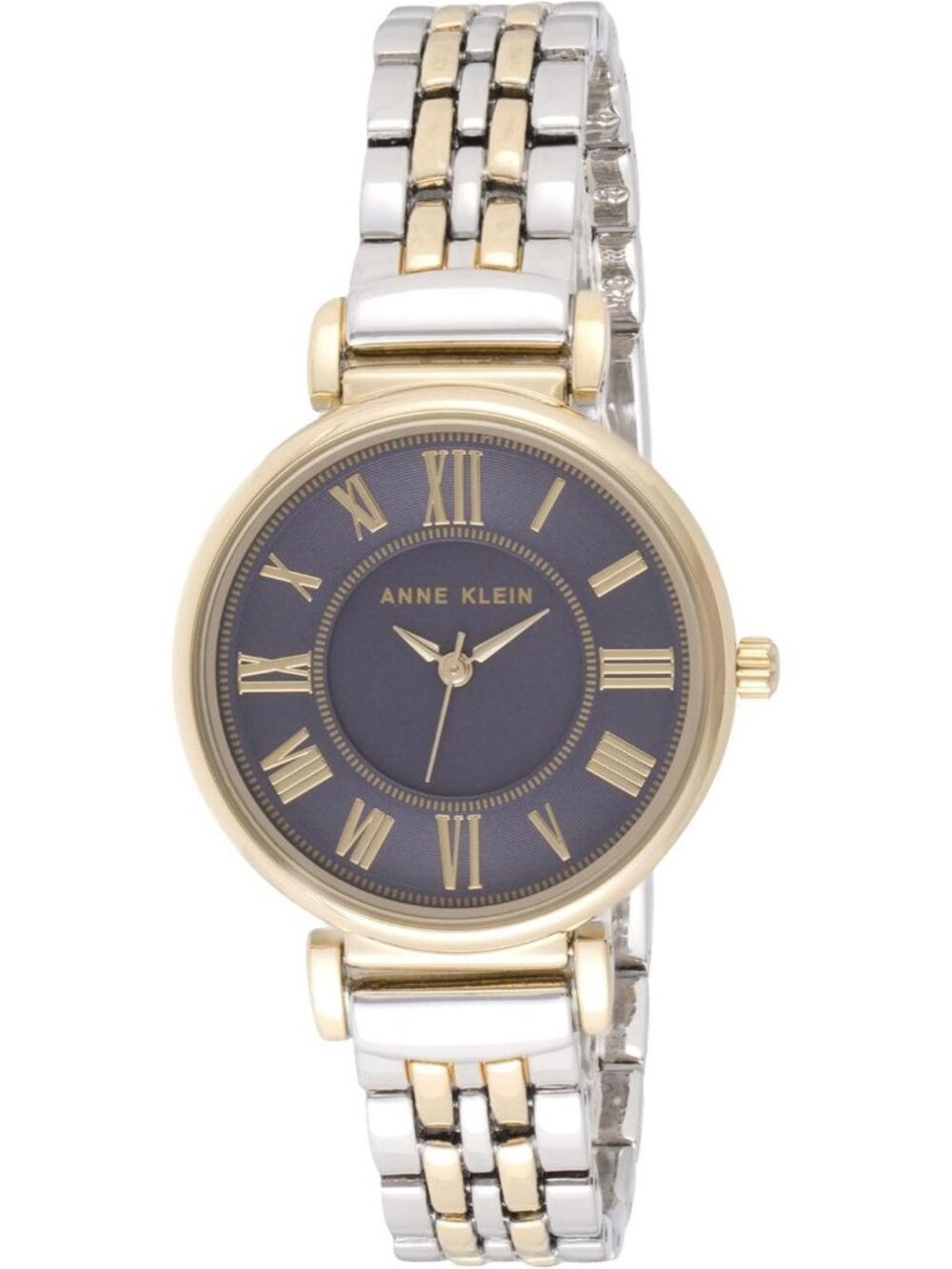 Anne Klein Women's Silver Navy Blue Japanese Quartz Roman Numeral Bracelet Watch